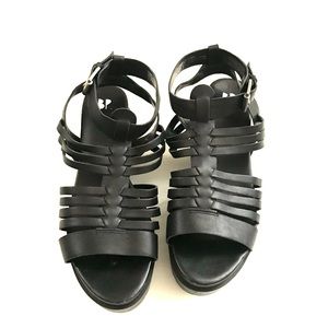 Black leather flatform sandals by BP size 9.5